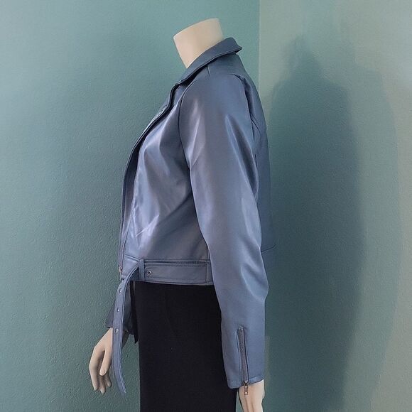 Active USA Vegan Belted Moto Jacket - Picture 6 of 15